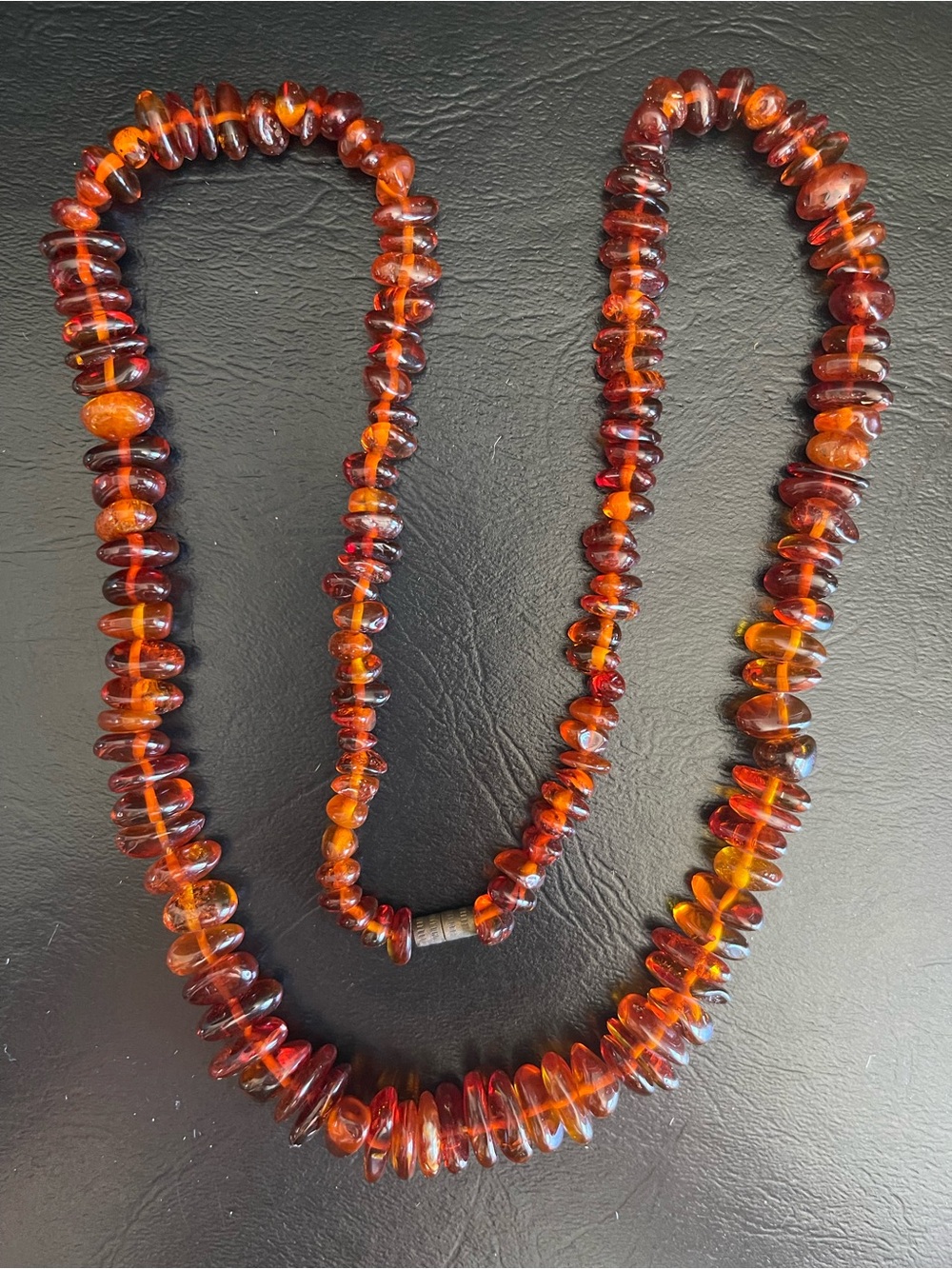 Vintage genuine Amber Bead Necklace .